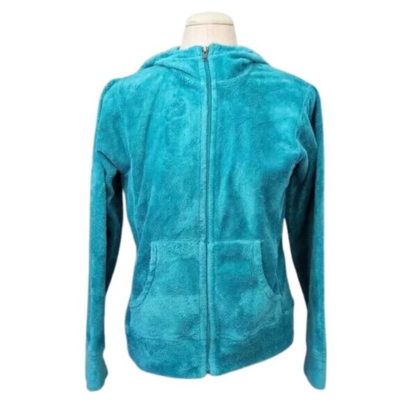 Patagonia womens microfleece zip up jacket with hood Medium - Picture 1 of 6